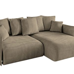 Narożnik z funkcją spania i pojemnikiem ONESK-L 216x177x72 cm Brąz 853832