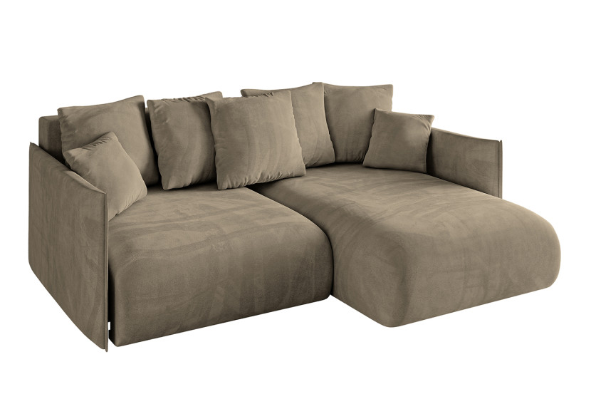 Narożnik z funkcją spania i pojemnikiem ONESK-L 216x177x72 cm Brąz 853832