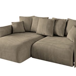 Narożnik z funkcją spania i pojemnikiem ONESK-L 216x177x72 cm Brąz 853816