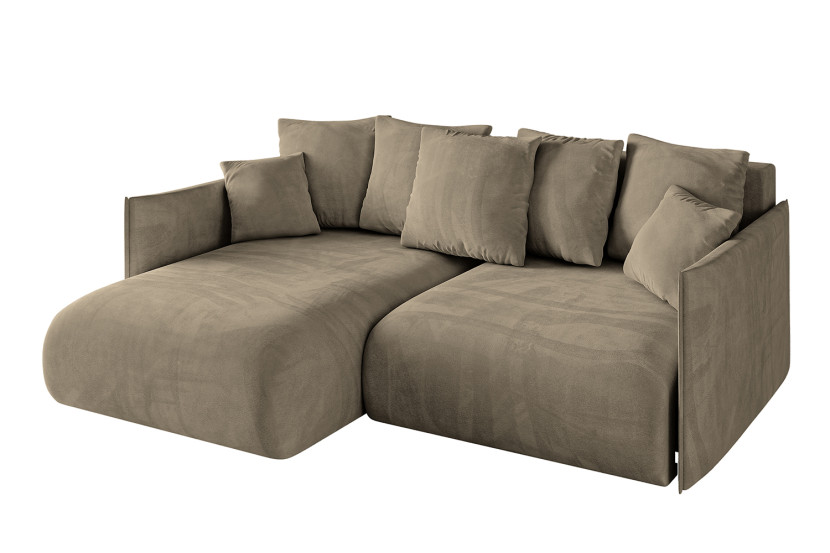 Narożnik z funkcją spania i pojemnikiem ONESK-L 216x177x72 cm Brąz 853816