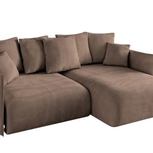 Narożnik z funkcją spania i pojemnikiem ONESK-L 216x177x72 cm Brązowy 853902