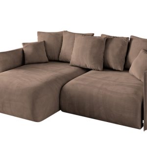 Narożnik z funkcją spania i pojemnikiem ONESK-L 216x177x72 cm Brązowy 853807