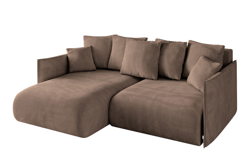 Narożnik z funkcją spania i pojemnikiem ONESK-L 216x177x72 cm Brązowy 853807