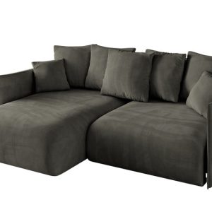 Narożnik z funkcją spania i pojemnikiem ONESK-L 216x177x72 cm Czarny 853826