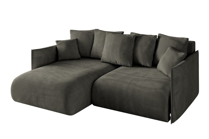 Narożnik z funkcją spania i pojemnikiem ONESK-L 216x177x72 cm Czarny 853826