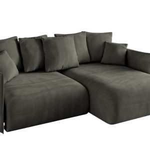 Narożnik z funkcją spania i pojemnikiem ONESK-L 216x177x72 cm Czarny 853796