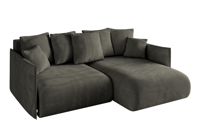 Narożnik z funkcją spania i pojemnikiem ONESK-L 216x177x72 cm Czarny 853796