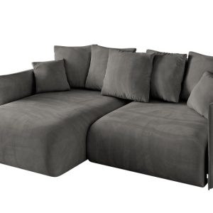 Narożnik z funkcją spania i pojemnikiem ONESK-L 216x177x72 cm Grafitowy 853831 Narożnik z funkcją spania i pojemnikiem ONESK-L 216x177x72 cm Grafitowy 853831