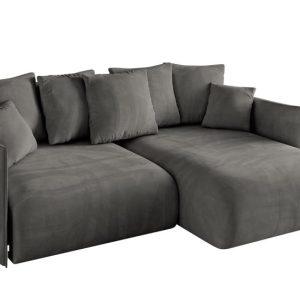 Narożnik z funkcją spania i pojemnikiem ONESK-L 216x177x72 cm Grafitowy 853850 Narożnik z funkcją spania i pojemnikiem ONESK-L 216x177x72 cm Grafitowy 853850
