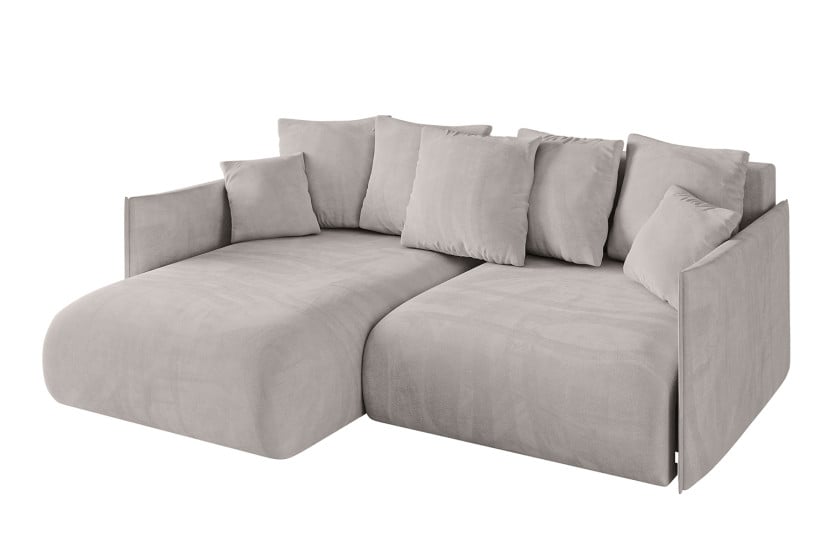 Narożnik z funkcją spania i pojemnikiem ONESK-L 216x177x72 cm Jasny brąz 853881