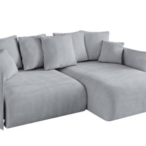 Narożnik z funkcją spania i pojemnikiem ONESK-L 216x177x72 cm Jasny szary 853866 Narożnik z funkcją spania i pojemnikiem ONESK-L 216x177x72 cm Jasny szary 853866
