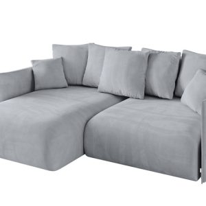 Narożnik z funkcją spania i pojemnikiem ONESK-L 216x177x72 cm Jasny szary 853884 Narożnik z funkcją spania i pojemnikiem ONESK-L 216x177x72 cm Jasny szary 853884