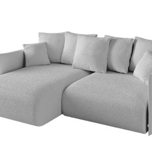 Narożnik z funkcją spania i pojemnikiem ONESK-L 216x177x72 cm Jasny szary 853926 Narożnik z funkcją spania i pojemnikiem ONESK-L 216x177x72 cm Jasny szary 853926