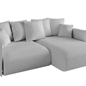 Narożnik z funkcją spania i pojemnikiem ONESK-L 216x177x72 cm Jasny szary 853834 Narożnik z funkcją spania i pojemnikiem ONESK-L 216x177x72 cm Jasny szary 853834