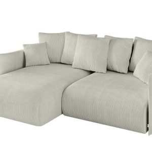 Narożnik z funkcją spania i pojemnikiem ONESK-L 216x177x72 cm Kremowy 853833 Narożnik z funkcją spania i pojemnikiem ONESK-L 216x177x72 cm Kremowy 853833