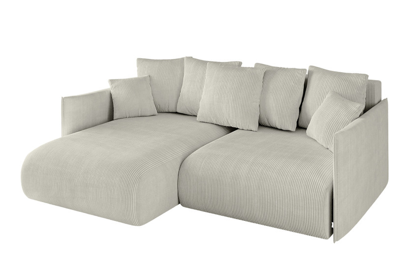 Narożnik z funkcją spania i pojemnikiem ONESK-L 216x177x72 cm Kremowy 853833