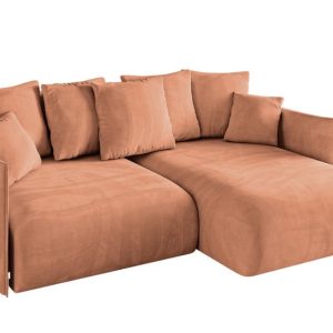 Narożnik z funkcją spania i pojemnikiem ONESK-L 216x177x72 cm Morelowy 853859 Narożnik z funkcją spania i pojemnikiem ONESK-L 216x177x72 cm Morelowy 853859