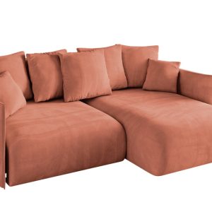 Narożnik z funkcją spania i pojemnikiem ONESK-L 216x177x72 cm Morelowy 853890 Narożnik z funkcją spania i pojemnikiem ONESK-L 216x177x72 cm Morelowy 853890