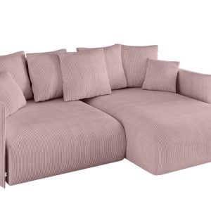 Narożnik z funkcją spania i pojemnikiem ONESK-L 216x177x72 cm Różowy 853844 Narożnik z funkcją spania i pojemnikiem ONESK-L 216x177x72 cm Różowy 853844