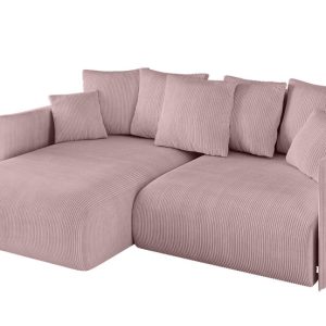 Narożnik z funkcją spania i pojemnikiem ONESK-L 216x177x72 cm Różowy 853812 Narożnik z funkcją spania i pojemnikiem ONESK-L 216x177x72 cm Różowy 853812