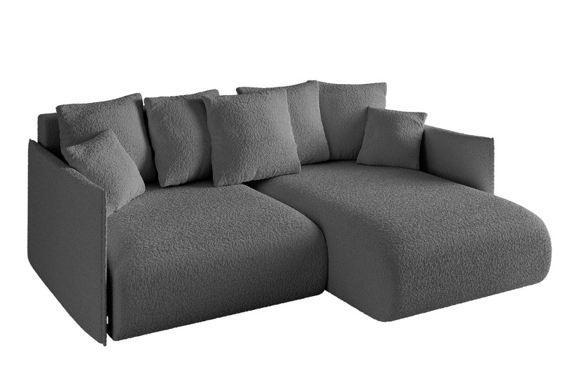 Narożnik z funkcją spania i pojemnikiem ONESK-L 216x177x72 cm Szary 853841
