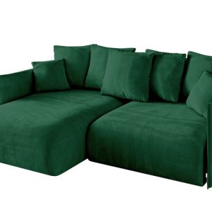 Narożnik z funkcją spania i pojemnikiem ONESK-L 216x177x72 cm Zielony 853860 Narożnik z funkcją spania i pojemnikiem ONESK-L 216x177x72 cm Zielony 853860