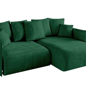 Narożnik z funkcją spania i pojemnikiem ONESK-L 216x177x72 cm Zielony 853864 Narożnik z funkcją spania i pojemnikiem ONESK-L 216x177x72 cm Zielony 853864