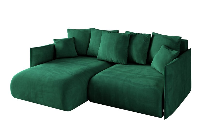 Narożnik z funkcją spania i pojemnikiem ONESK-L 216x177x72 cm Zielony 853868