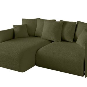 Narożnik z funkcją spania i pojemnikiem ONESK-L 216x177x72 cm Zielony 853882 Narożnik z funkcją spania i pojemnikiem ONESK-L 216x177x72 cm Zielony 853882