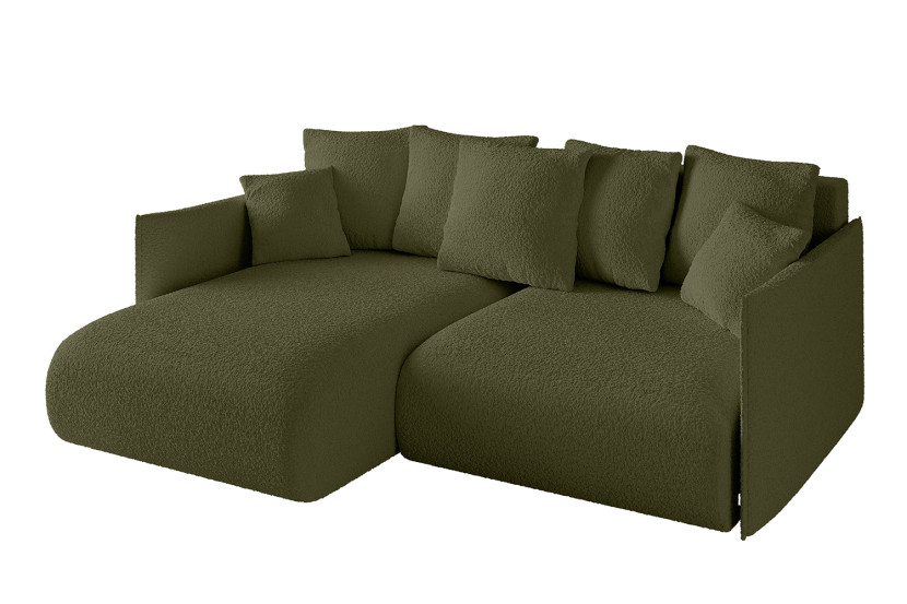 Narożnik z funkcją spania i pojemnikiem ONESK-L 216x177x72 cm Zielony 853882