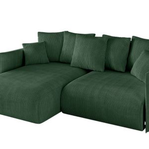 Narożnik z funkcją spania i pojemnikiem ONESK-L 216x177x72 cm Zielony 853887 Narożnik z funkcją spania i pojemnikiem ONESK-L 216x177x72 cm Zielony 853887
