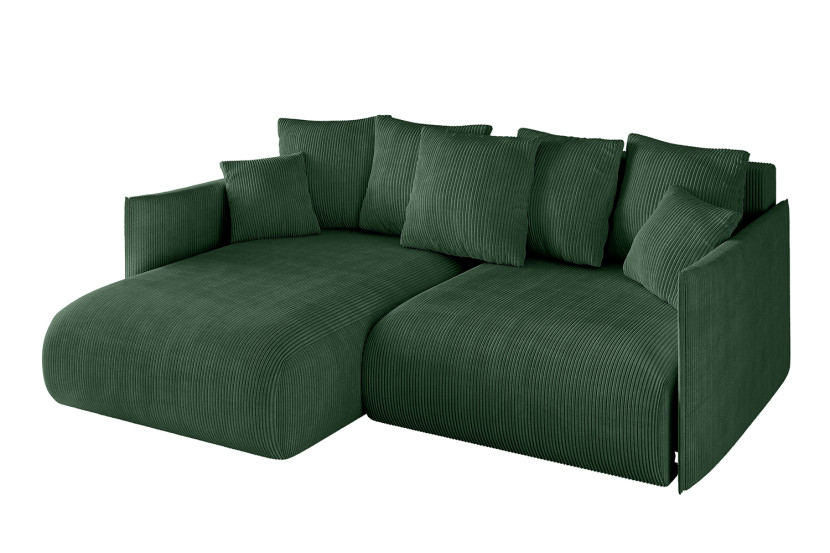 Narożnik z funkcją spania i pojemnikiem ONESK-L 216x177x72 cm Zielony 853887