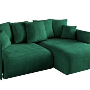 Narożnik z funkcją spania i pojemnikiem ONESK-L 216x177x72 cm Zielony 853899 Narożnik z funkcją spania i pojemnikiem ONESK-L 216x177x72 cm Zielony 853899