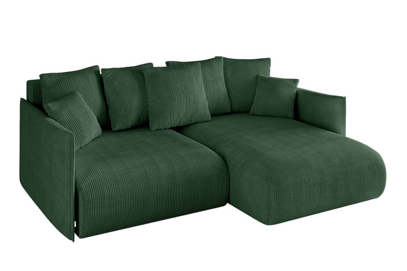 Narożnik z funkcją spania i pojemnikiem ONESK-L 216x177x72 cm Zielony 853790
