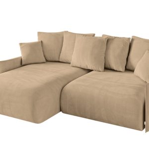 Narożnik z funkcją spania i pojemnikiem ONESK-L-v1 216x177x72 cm Beżowy 853845 Narożnik z funkcją spania i pojemnikiem ONESK-L-v1 216x177x72 cm Beżowy 853845