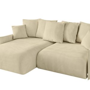 Narożnik z funkcją spania i pojemnikiem ONESK-L-v1 216x177x72 cm Beżowy 853870 Narożnik z funkcją spania i pojemnikiem ONESK-L-v1 216x177x72 cm Beżowy 853870