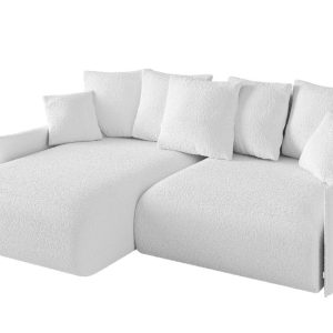 Narożnik z funkcją spania i pojemnikiem ONESK-L-v1 216x177x72 cm Biały 853915 Narożnik z funkcją spania i pojemnikiem ONESK-L-v1 216x177x72 cm Biały 853915