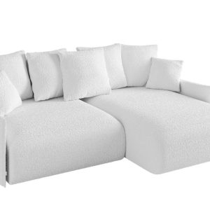 Narożnik z funkcją spania i pojemnikiem ONESK-L-v1 216x177x72 cm Biały 853885 Narożnik z funkcją spania i pojemnikiem ONESK-L-v1 216x177x72 cm Biały 853885
