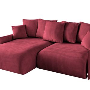Narożnik z funkcją spania i pojemnikiem ONESK-L-v1 216x177x72 cm Bordowy 853905 Narożnik z funkcją spania i pojemnikiem ONESK-L-v1 216x177x72 cm Bordowy 853905