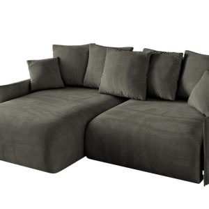 Narożnik z funkcją spania i pojemnikiem ONESK-L-v1 216x177x72 cm Czarny 853883 Narożnik z funkcją spania i pojemnikiem ONESK-L-v1 216x177x72 cm Czarny 853883