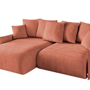 Narożnik z funkcją spania i pojemnikiem ONESK-L-v1 216x177x72 cm Morelowy 853889 Narożnik z funkcją spania i pojemnikiem ONESK-L-v1 216x177x72 cm Morelowy 853889