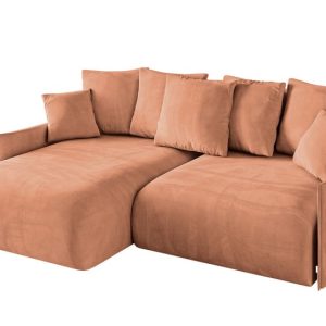 Narożnik z funkcją spania i pojemnikiem ONESK-L-v1 216x177x72 cm Morelowy 853818 Narożnik z funkcją spania i pojemnikiem ONESK-L-v1 216x177x72 cm Morelowy 853818