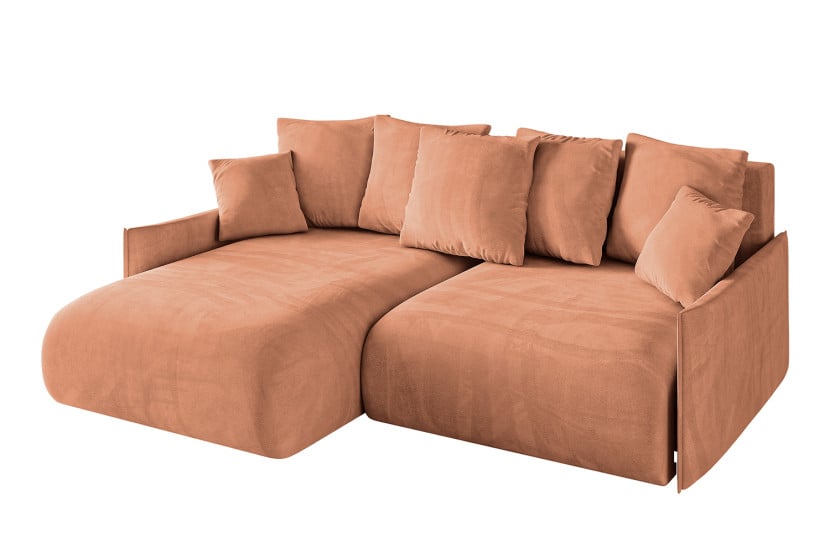 Narożnik z funkcją spania i pojemnikiem ONESK-L-v1 216x177x72 cm Morelowy 853818
