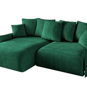 Narożnik z funkcją spania i pojemnikiem ONESK-L-v1 216x177x72 cm Zielony 853801 Narożnik z funkcją spania i pojemnikiem ONESK-L-v1 216x177x72 cm Zielony 853801