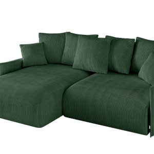 Narożnik z funkcją spania i pojemnikiem ONESK-L-v1 216x177x72 cm Zielony 853856 Narożnik z funkcją spania i pojemnikiem ONESK-L-v1 216x177x72 cm Zielony 853856
