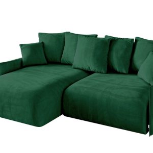 Narożnik z funkcją spania i pojemnikiem ONESK-L-v1 216x177x72 cm Zielony 853861 Narożnik z funkcją spania i pojemnikiem ONESK-L-v1 216x177x72 cm Zielony 853861