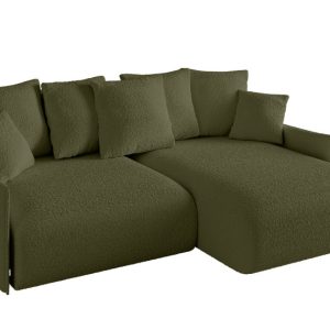 Narożnik z funkcją spania i pojemnikiem ONESK-L-v1 216x177x72 cm Zielony 853865 Narożnik z funkcją spania i pojemnikiem ONESK-L-v1 216x177x72 cm Zielony 853865