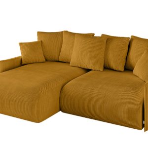 Narożnik z funkcją spania i pojemnikiem ONESK-L-v1 216x177x72 cm Żółty 853880 Narożnik z funkcją spania i pojemnikiem ONESK-L-v1 216x177x72 cm Żółty 853880