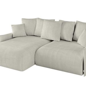 Narożnik z funkcją spania i pojemnikiem ONESK-L-v1 216x177x72cm Kremowy 853878 Narożnik z funkcją spania i pojemnikiem ONESK-L-v1 216x177x72cm Kremowy 853878
