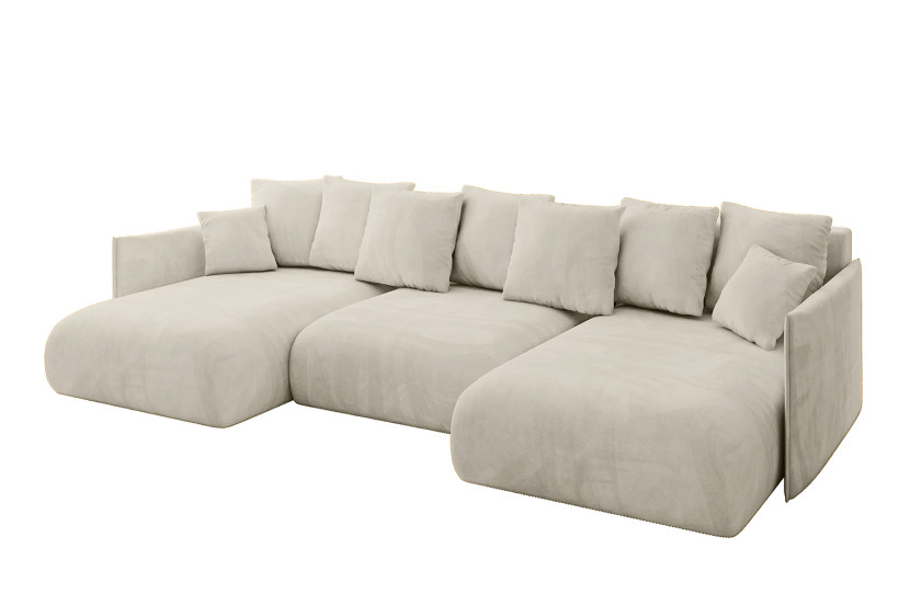 Narożnik z funkcją spania i pojemnikiem ONESK-U 317x177x72 cm Beżowy 804020